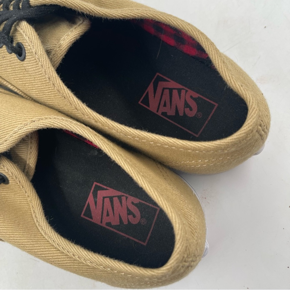 👞Vans Unisex Off the Wall Tan w/ Black Red Lumberjack Interior Shoe - W/10-M/8.5 - Picture 10 of 14